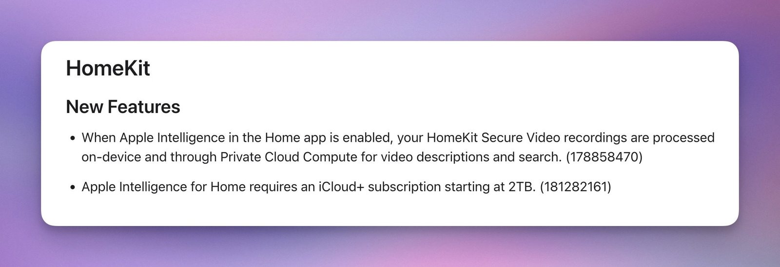 Apple Home AI features