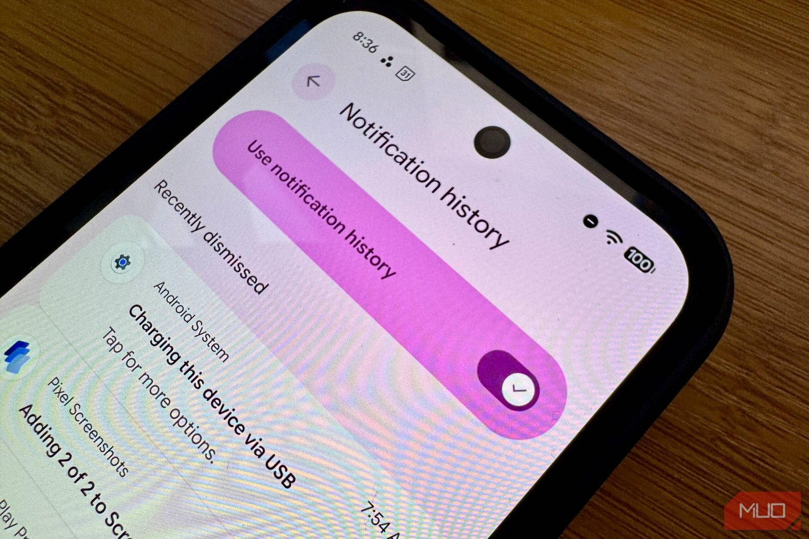 Android notification history