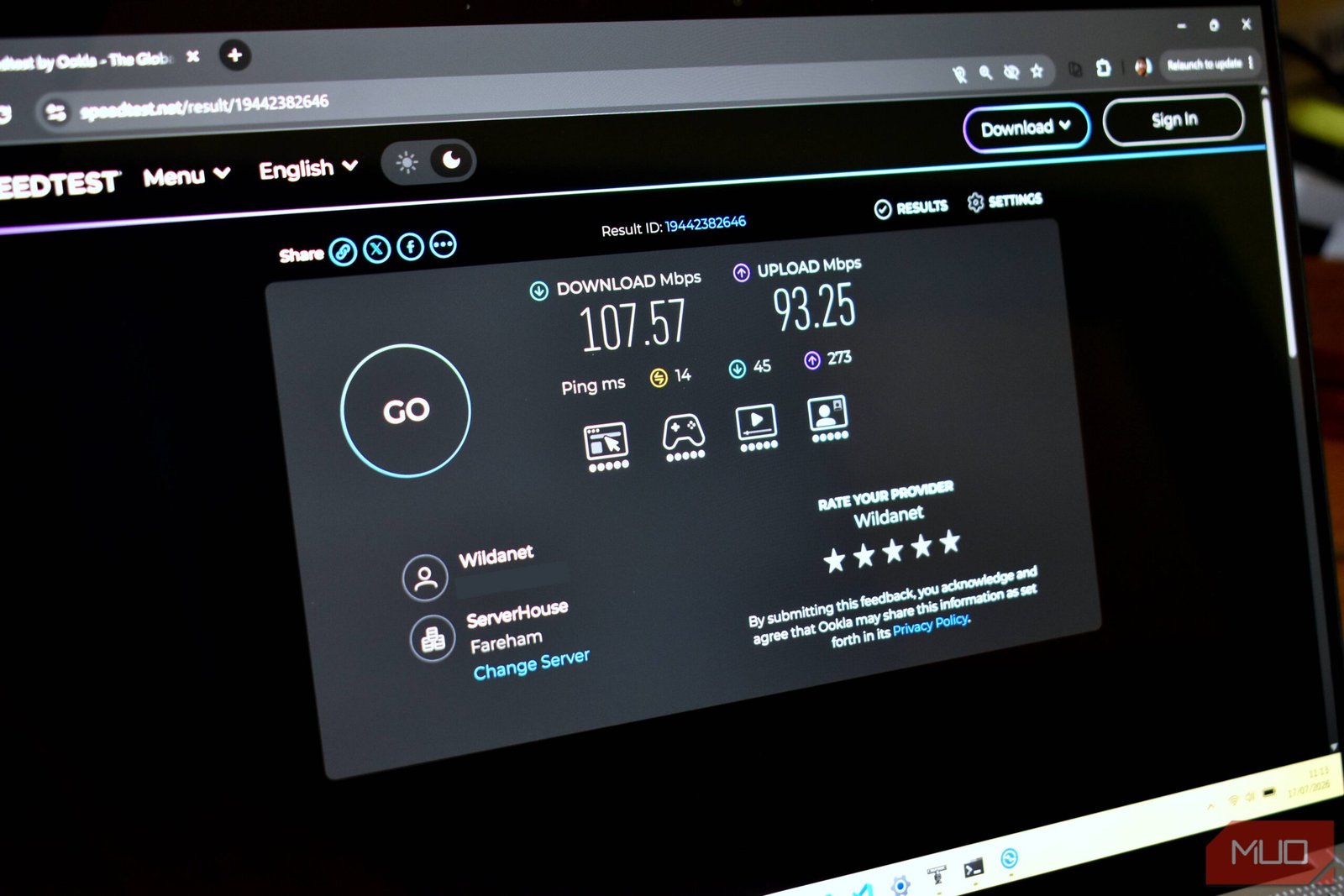 speed test server