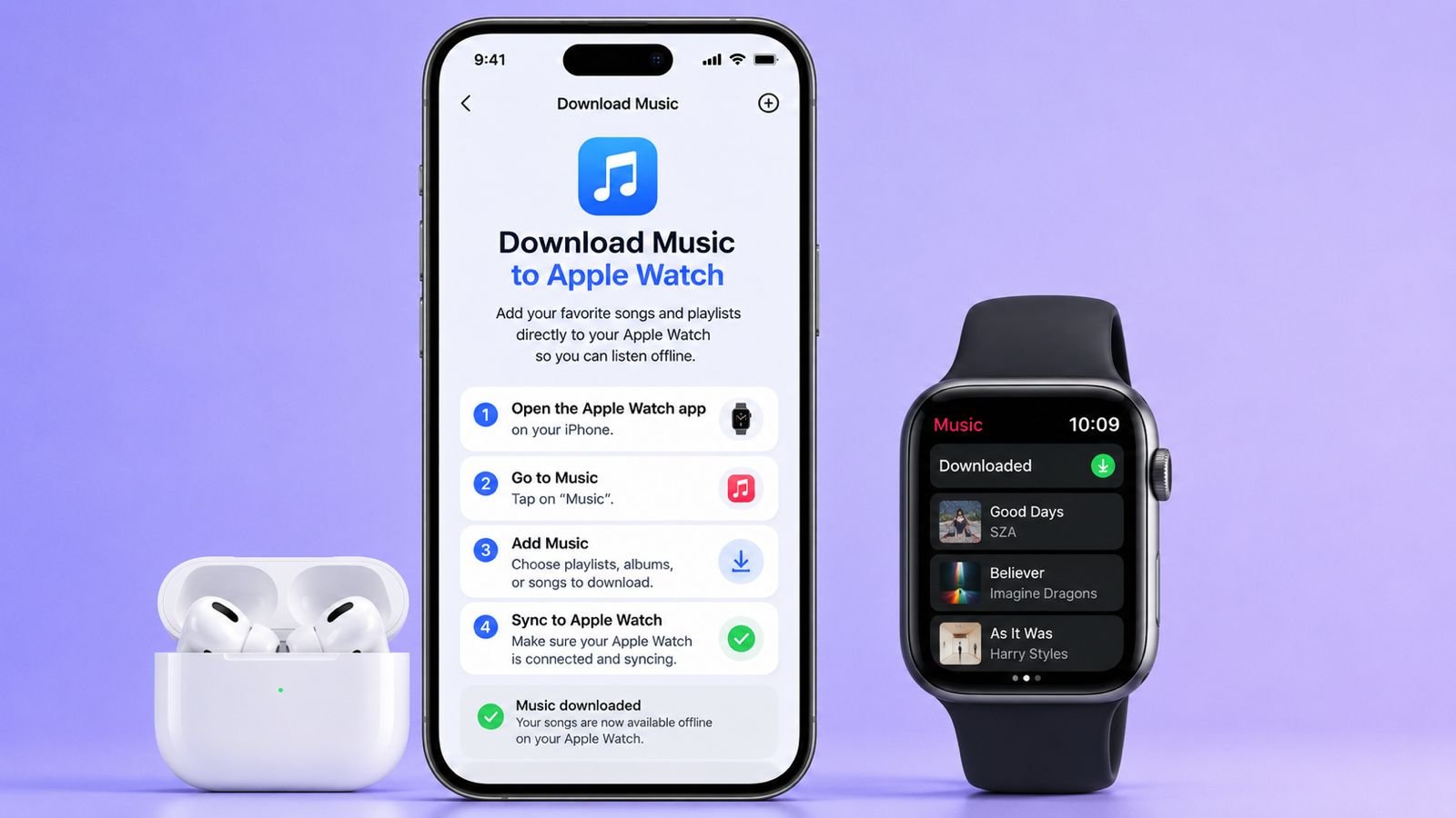download music to Apple Watch