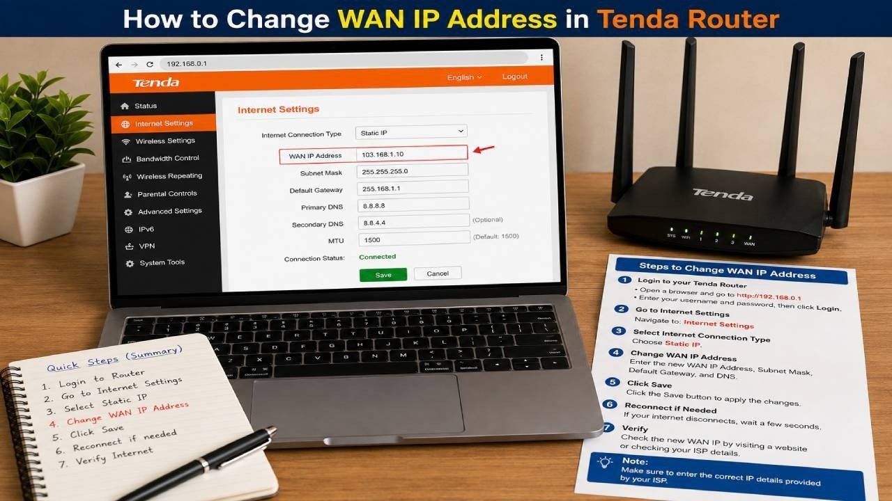change WAN IP address