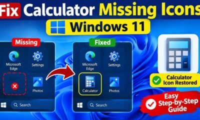 Calculator missing icons Windows 11