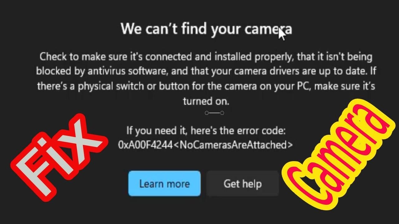 laptop camera not working