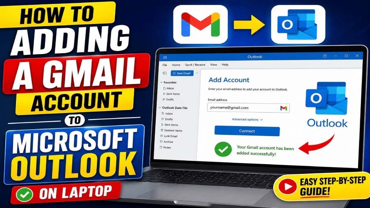 add Gmail to Outlook
