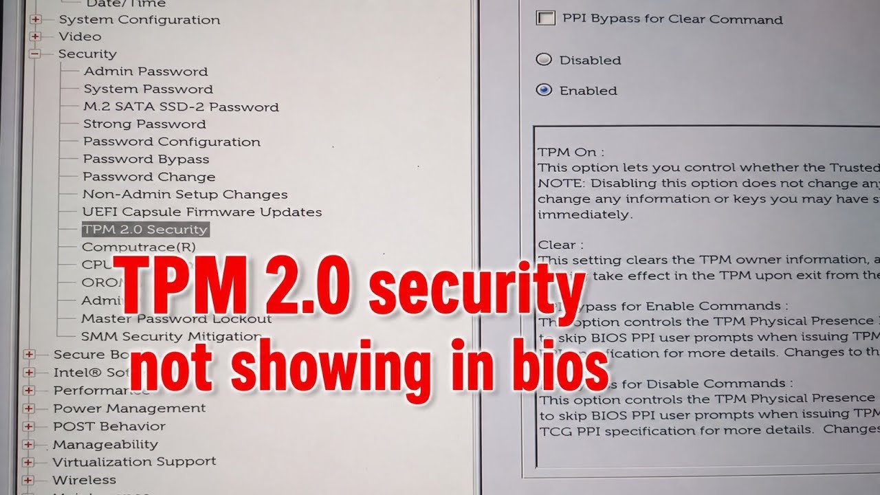 TPM 2.0 not showing